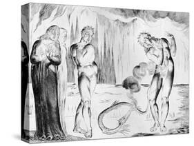 Buoso Attacked By Francesco Di Cavalcanti by William Blake-William Blake-Stretched Canvas