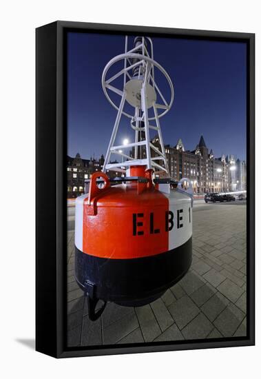 Buoy 'Elbe 1', Hafencity, Hanseatic City of Hamburg, Germany-Axel Schmies-Framed Stretched Canvas