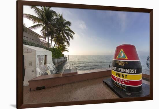 Buoy Monument, Key West Florida, USA-Chuck Haney-Framed Photographic Print