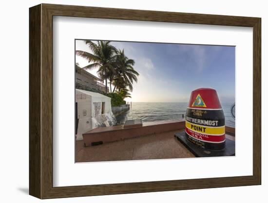 Buoy Monument, Key West Florida, USA-Chuck Haney-Framed Photographic Print