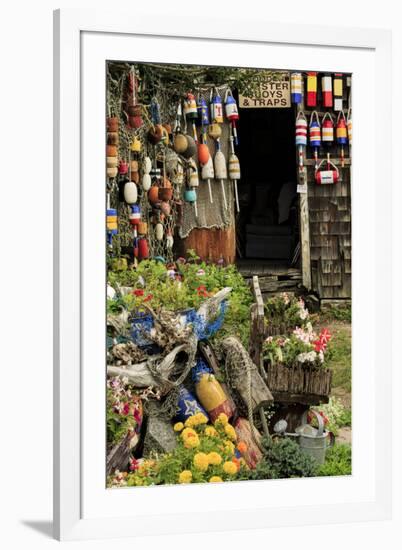 Buoys and lobster trap shop, Rockport, Massachusetts-Adam Jones-Framed Photographic Print