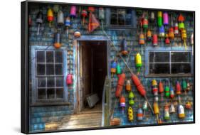 Buoys on an Old Shed at Bass Harbor, Bernard, Maine, USA-Joanne Wells-Framed Photographic Print