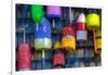 Buoys on an Old Shed at Bernard, Maine, USA-Joanne Wells-Framed Photographic Print