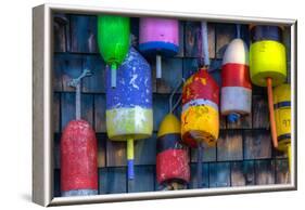 Buoys on an Old Shed at Bernard, Maine, USA-Joanne Wells-Framed Photographic Print