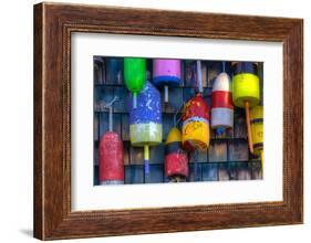 Buoys on an Old Shed at Bernard, Maine, USA-Joanne Wells-Framed Photographic Print