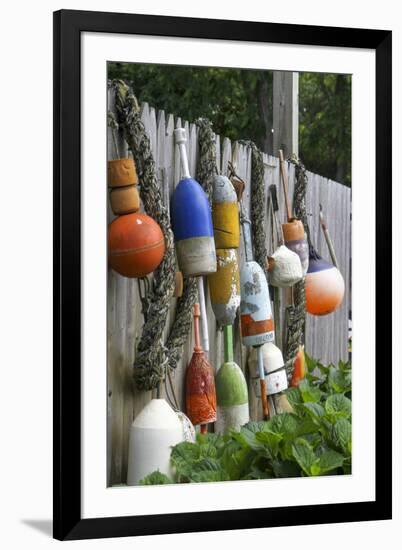 Buoys outside Lucy J's Jewelry and Glass Studio, Eastham, Cape Cod, Massachusetts, USA-Susan Pease-Framed Photographic Print