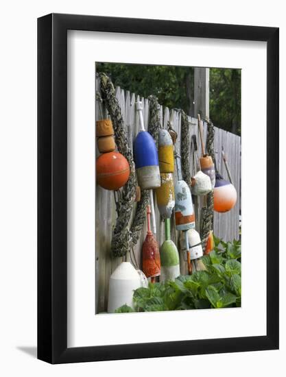 Buoys outside Lucy J's Jewelry and Glass Studio, Eastham, Cape Cod, Massachusetts, USA-Susan Pease-Framed Photographic Print