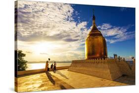 Buphaya Pagoda in Bagan, Myanmar at Sunset.-Richard Yoshida-Stretched Canvas