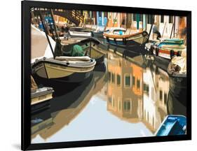 Burano Boats-Shelley Lake-Framed Art Print