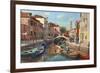 Burano Canal Venice-Richard Harpum-Framed Premium Giclee Print