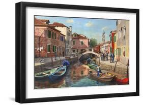 Burano Canal Venice-Richard Harpum-Framed Art Print