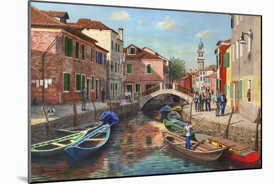 Burano Canal Venice-Richard Harpum-Mounted Art Print
