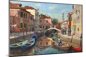 Burano Canal Venice-Richard Harpum-Mounted Art Print