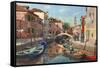 Burano Canal Venice-Richard Harpum-Framed Stretched Canvas