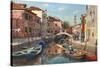 Burano Canal Venice-Richard Harpum-Stretched Canvas