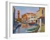 Burano Clocktower, 2000 (Oil on Board)-William Ireland-Framed Giclee Print