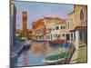 Burano Clocktower, 2000 (Oil on Board)-William Ireland-Mounted Giclee Print