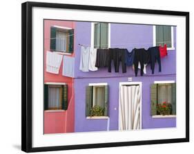 Burano Island, Venice, Veneto, Italy, Europe-Richard Cummins-Framed Photographic Print