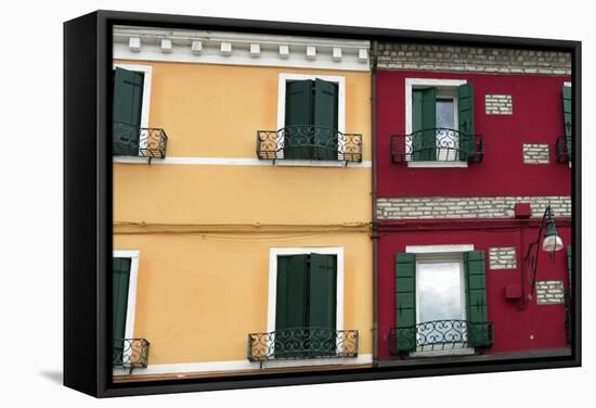 Burano Island, Venice, Veneto, Italy.-Nico Tondini-Framed Stretched Canvas