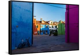 Burano, Venice, Italy, Europe-Mark A Johnson-Framed Stretched Canvas