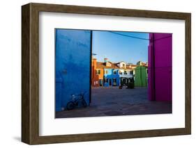 Burano, Venice, Italy, Europe-Mark A Johnson-Framed Photographic Print