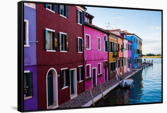 Burano, Venice, Italy, Europe-Mark A Johnson-Framed Stretched Canvas