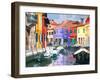 Burano Village-Shelley Lake-Framed Art Print