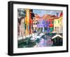 Burano Village-Shelley Lake-Framed Art Print