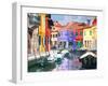 Burano Village-Shelley Lake-Framed Art Print