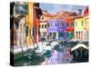 Burano Village-Shelley Lake-Stretched Canvas