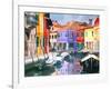 Burano Village-Shelley Lake-Framed Art Print