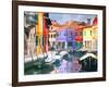 Burano Village-Shelley Lake-Framed Art Print