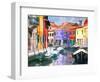 Burano Village-Shelley Lake-Framed Art Print