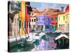 Burano Village-Shelley Lake-Stretched Canvas