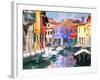 Burano Village-Shelley Lake-Framed Art Print