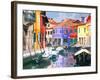 Burano Village-Shelley Lake-Framed Art Print