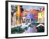 Burano Village-Shelley Lake-Framed Art Print