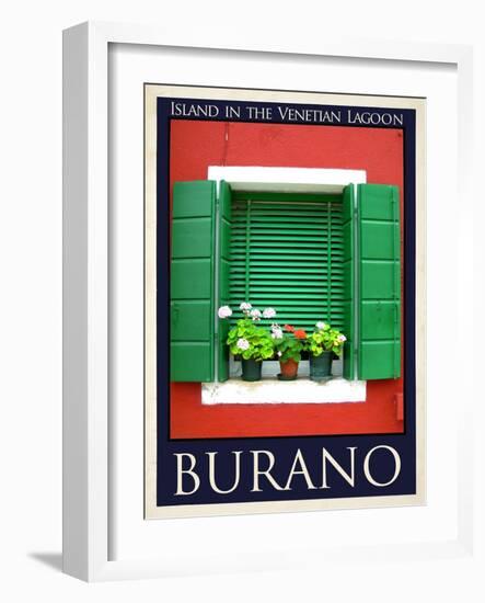 Burano Window, Italy 11-Anna Siena-Framed Giclee Print