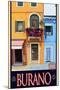 Burano Window, Italy 1-Anna Siena-Mounted Giclee Print