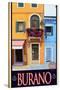 Burano Window, Italy 1-Anna Siena-Stretched Canvas