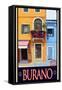 Burano Window, Italy 1-Anna Siena-Framed Stretched Canvas