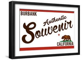 Burbank, California - Authentic Souvenir-Lantern Press-Framed Art Print
