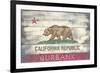 Burbank, California - Barnwood State Flag-Lantern Press-Framed Premium Giclee Print