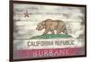 Burbank, California - Barnwood State Flag-Lantern Press-Framed Art Print