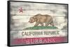 Burbank, California - Barnwood State Flag-Lantern Press-Framed Stretched Canvas