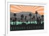 Burbank, California - Palm Trees and Mountains-Lantern Press-Framed Art Print