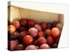 Burbank Plums in a Wooden Crate-Foodcollection-Stretched Canvas
