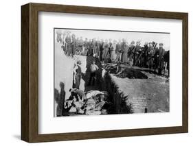 Bureal (Burial) of the Dead at the Battlefield of Wounded Knee, South Dakota, 1891-null-Framed Photographic Print