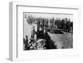 Bureal (Burial) of the Dead at the Battlefield of Wounded Knee, South Dakota, 1891-null-Framed Photographic Print