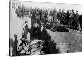 Bureal (Burial) of the Dead at the Battlefield of Wounded Knee, South Dakota, 1891-null-Stretched Canvas